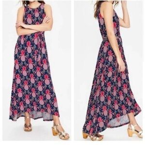 Boden Delphine Jersey Pineapple Print Maxi Dress Hi-Low Hemline